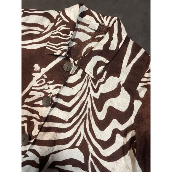 Jones New York Zebra Print Button-Up Shirt - Bold Safari Style B71 - Picture 3 of 8